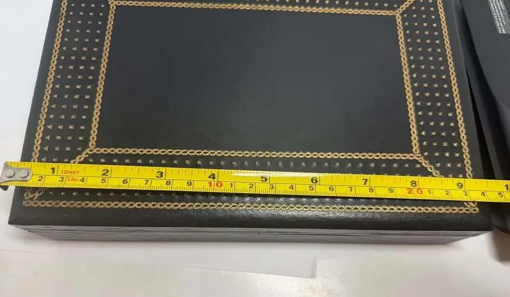 Swank Vintage Faux Leather Jewelry Box with Gold Accents and Ring Rolls